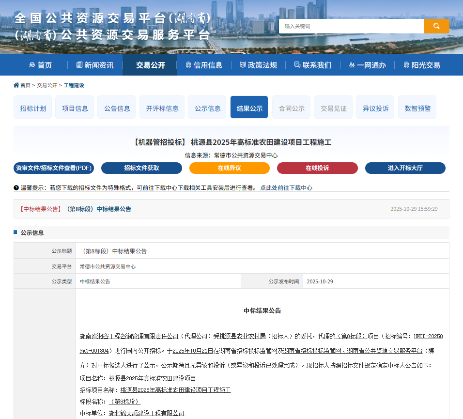 桃源县2025年高标准农田建设项目工程施工（第八标段）.png